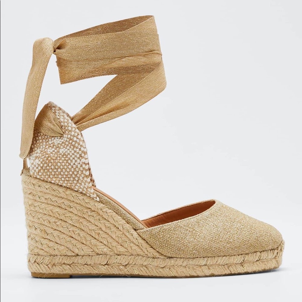 Castaner Carina Linen Wedge Espadrille Sandals